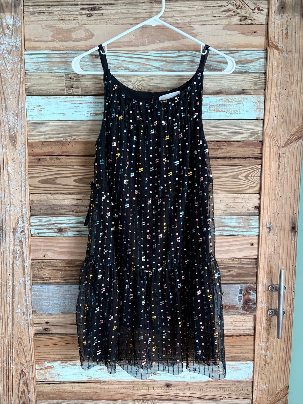 Zara Girls Black Multicolor Sequin Tulle Party Dress Size 10 / 140